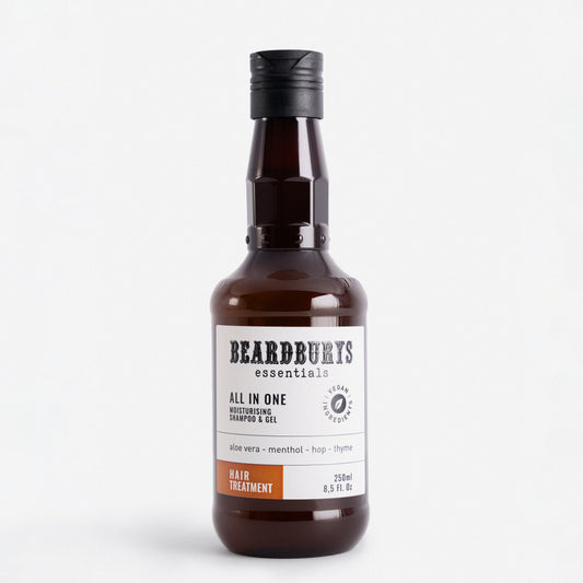 All in one SHAMPOO · CONDITIONER · DUSCHGEL 250ml - BEARDBURYS ESSENTIALS